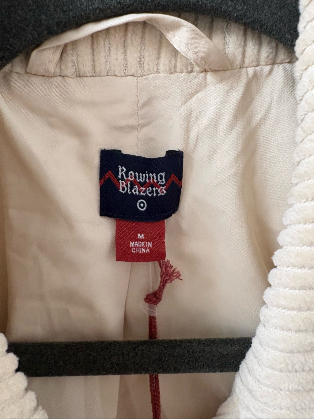 Nwt Rowing Blazers X Women's Cream Double-Breasted Corduroy Blazer — image 3 of 3